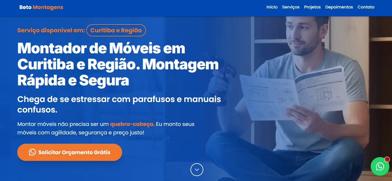 Site Beto Montador — criação de sites em Curitiba