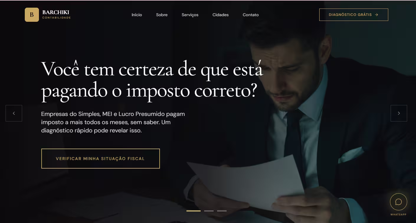Site Barchiki Contabilidade — criação de sites em Curitiba